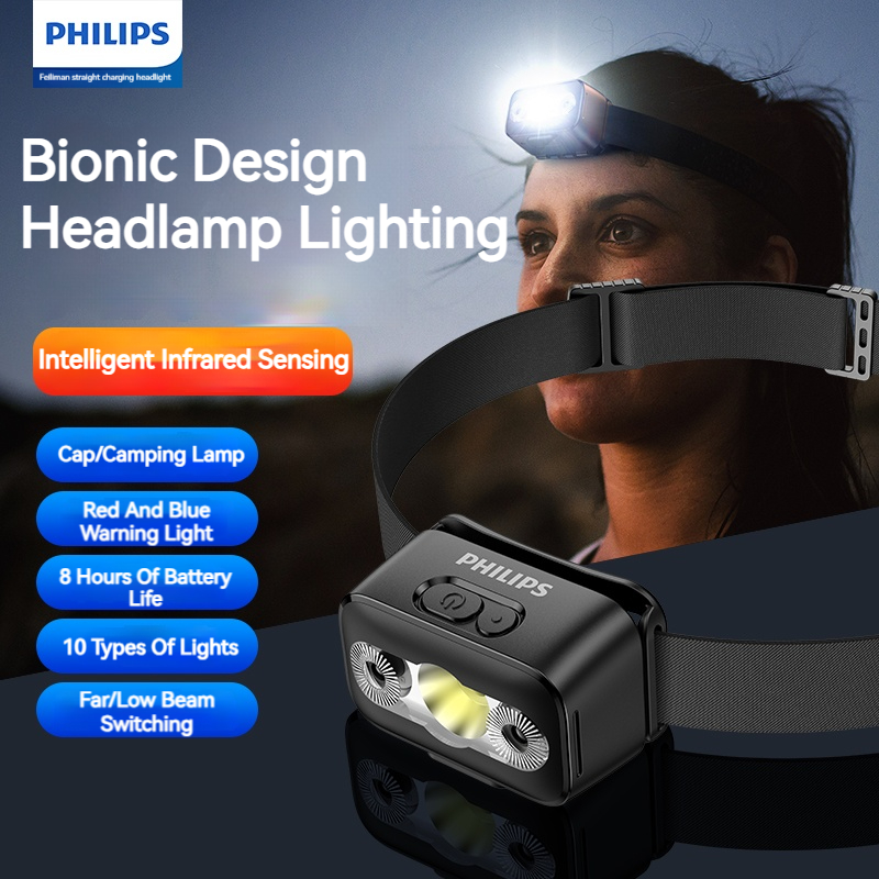 Outdoor Camping Decor - Philips LED Headlamp Sensor Head Flashlight