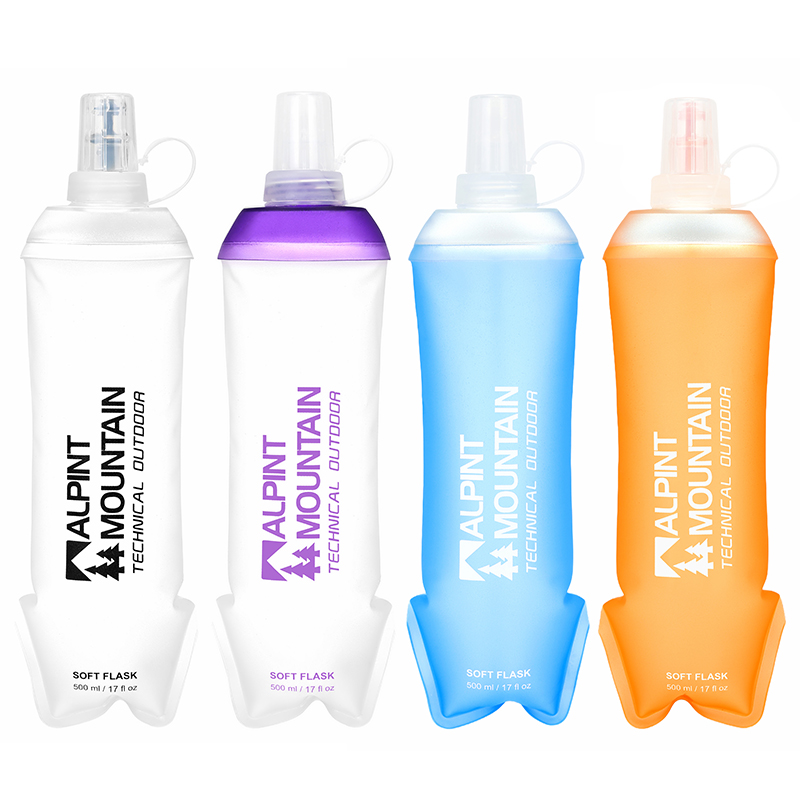 Collapsible Water Bottle - 500ml Foldable Leak-Proof Soft Collapsible Water