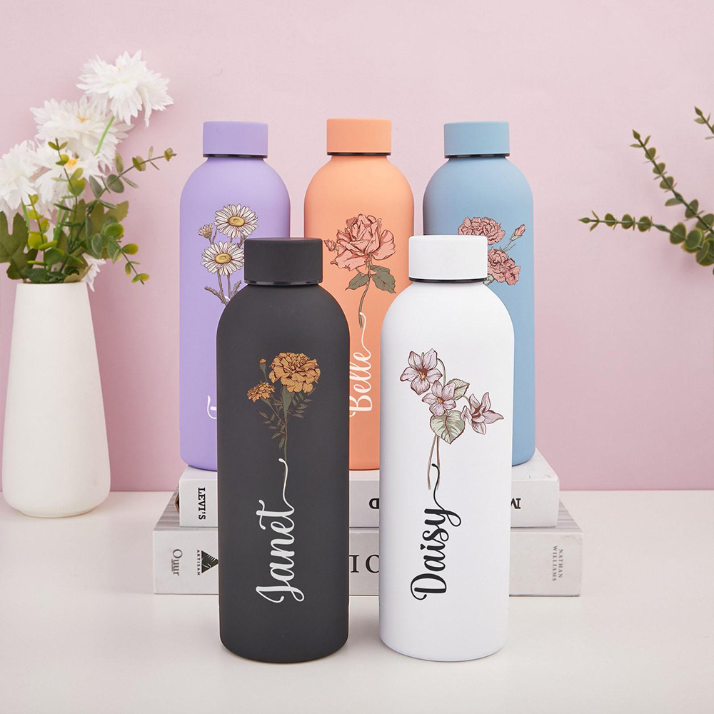Outdoor Camping Water Tank - Customized Floral Water Bottle, Portable Outdoor