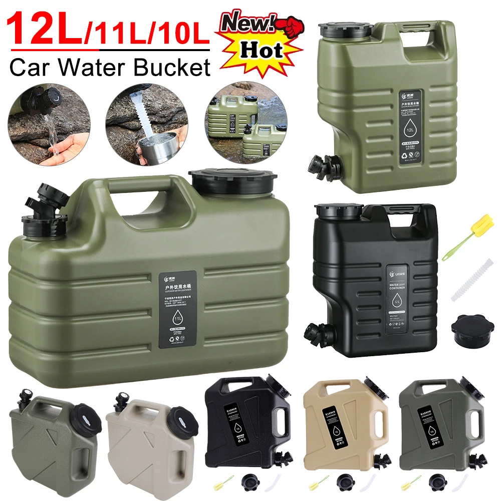 Outdoor Camping Water Tank - 10/11/12L Car Water Bucket Large Capacity