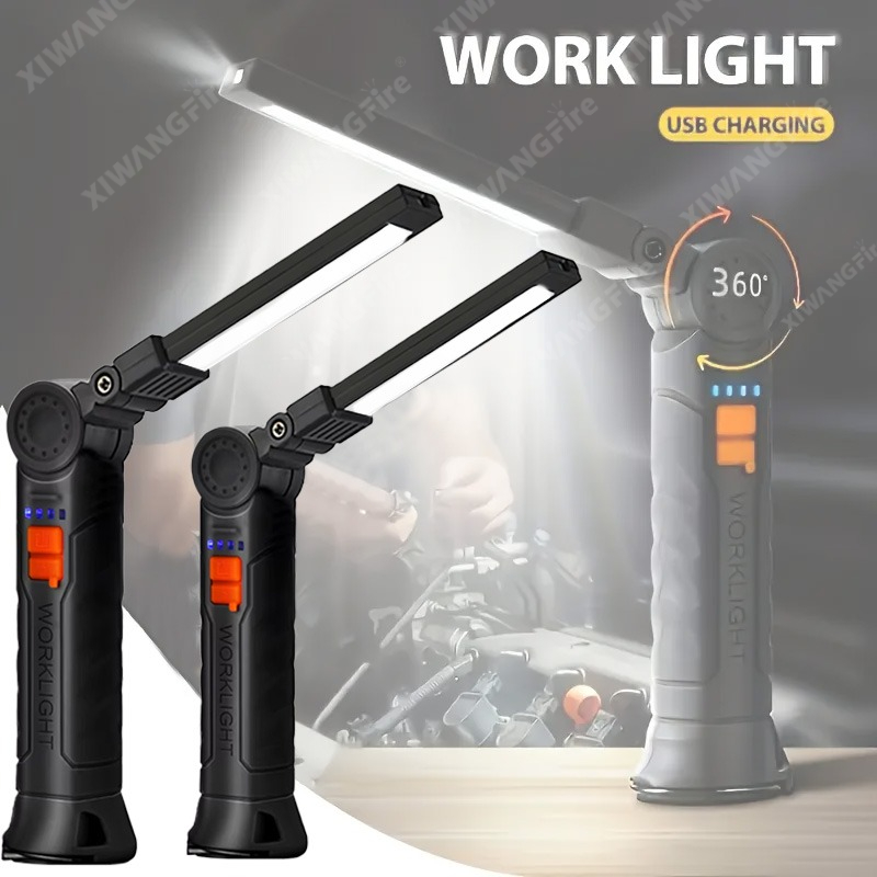 Outdoor Camping Decor - Rechargeable LED Flashlight Work Light with