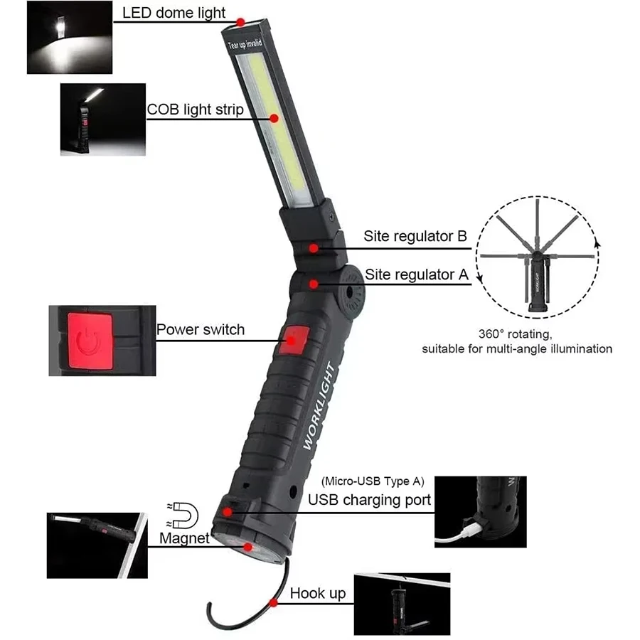 Rechargeable Magnetic Work Lig - đánh giá và giá Outdoor Camping Lamp