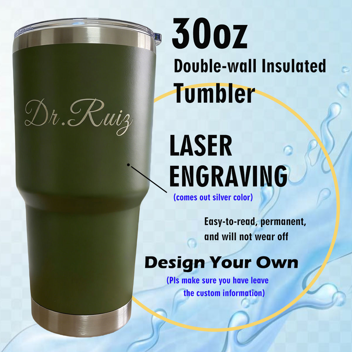 Custom Personalized 30 oz Vacu - đánh giá và giá Outdoor Camping Water Tank