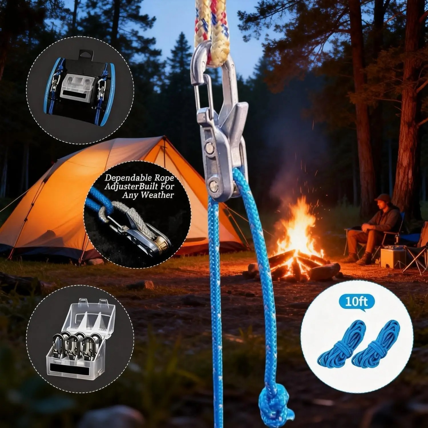 6Pcs Paracord Rope Tensioner K - đánh giá và giá Outdoor Camping Guy