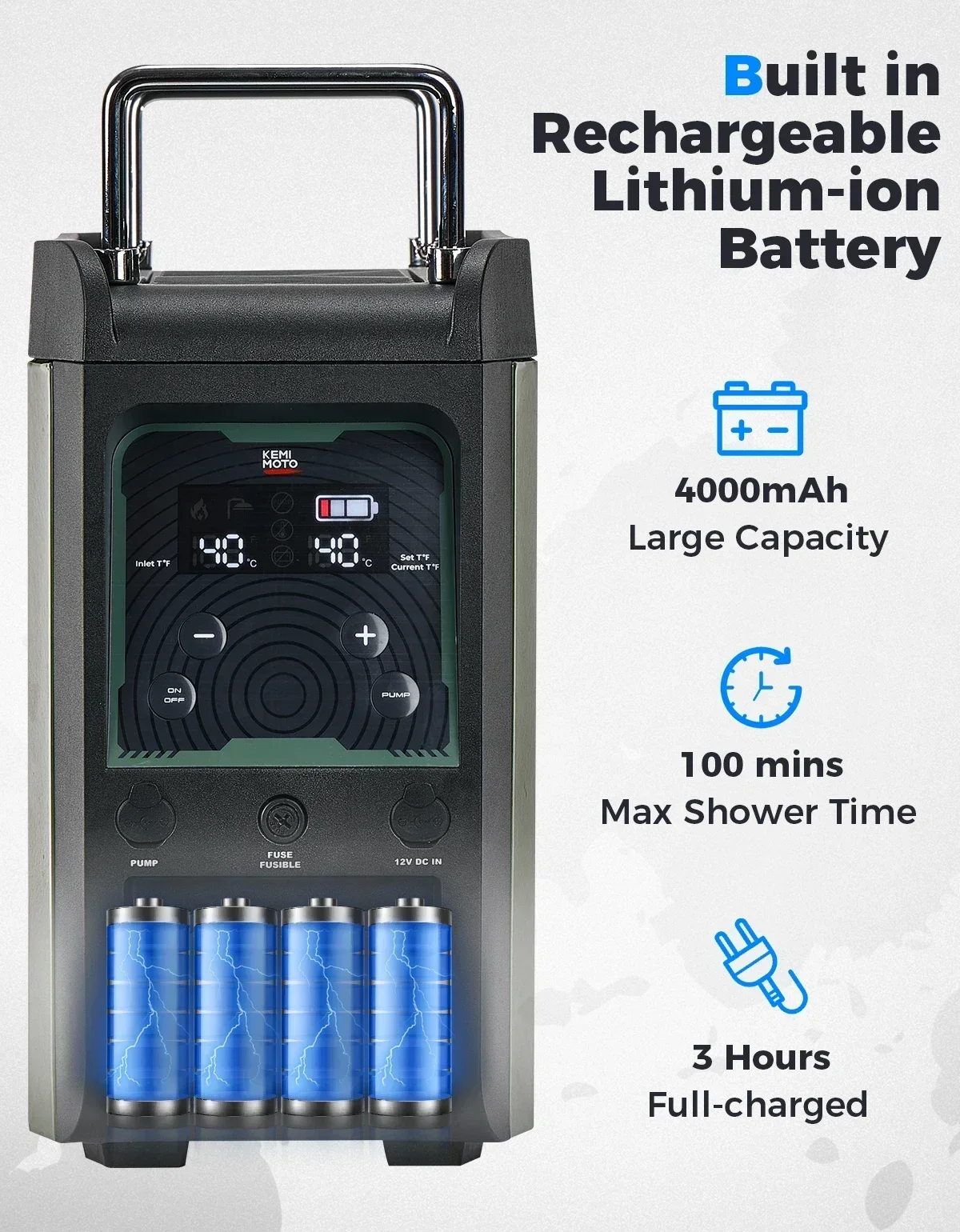 KEMIMOTO Water Heater Portable - đánh giá và giá Outdoor Camping Shower