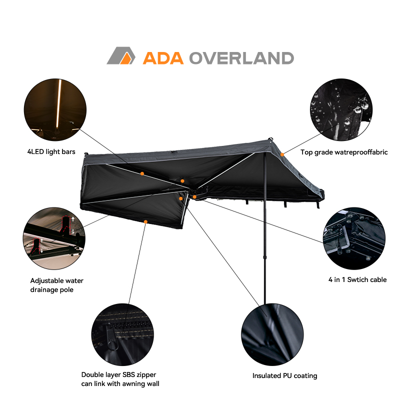 New Design 4x4 Awning Weatherp - đánh giá và giá Outdoor Camping Car Tent